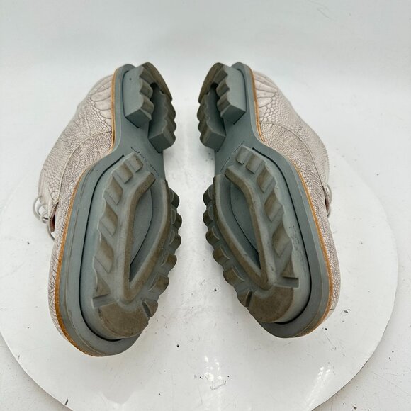 Robert Clergerie Men Size 9B White Grey Snake Pattern Leather Derby Shoes - Picture 7 of 12